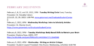 February Events Calendar