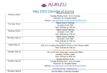 MAY CALENDAR OF EVENTS