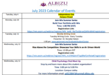 JULY 2023 CALENDAR OF EVENTS