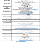 November Calendar of Events